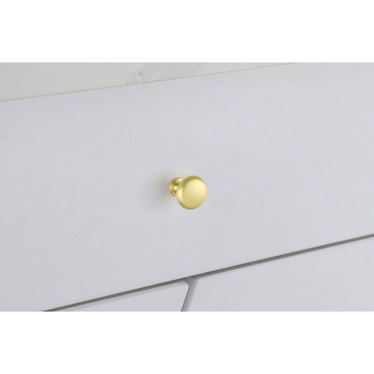 Elegant Brushed Gold Round Mushroom Knob Set with Mounting Hardware