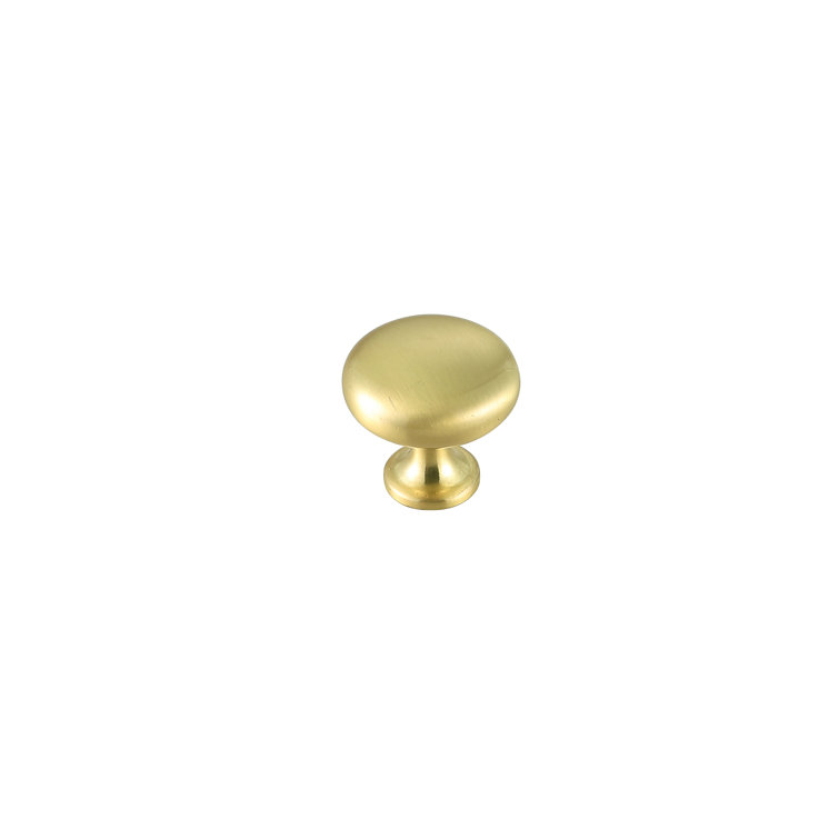 Elegant Brushed Gold Round Mushroom Knob Set with Mounting Hardware