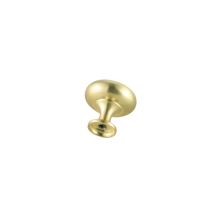 Elegant Brushed Gold Round Mushroom Knob Set with Mounting Hardware
