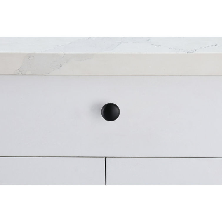 Matte Black Round Mushroom Knob Set with Mounting Hardware