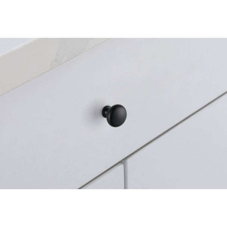 Matte Black Round Mushroom Knob Set with Mounting Hardware