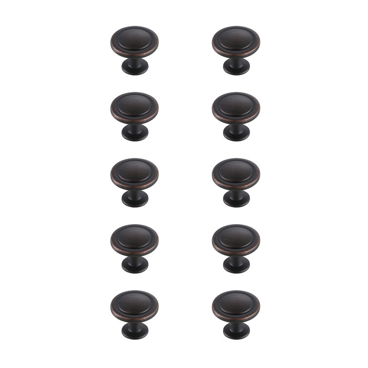 Oil-Rubbed Bronze Round Mushroom Knob Set with Mounting Hardware