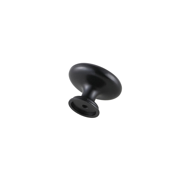 Matte Black Round Mushroom Knob Set with Mounting Hardware