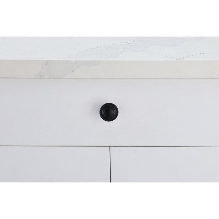 Matte Black Round Mushroom Knob Set with Mounting Hardware