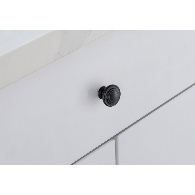 Matte Black Round Mushroom Knob Set with Mounting Hardware