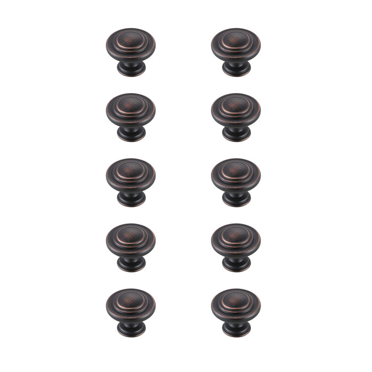Oil-Rubbed Bronze Mushroom Knob Set of 10