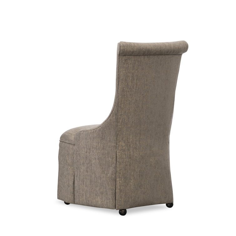 Sovereign Beige Upholstered Mahogany Wood Side Chair