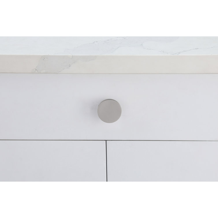 Brushed Nickel Round Oversized Drawer Knobs Set of 10