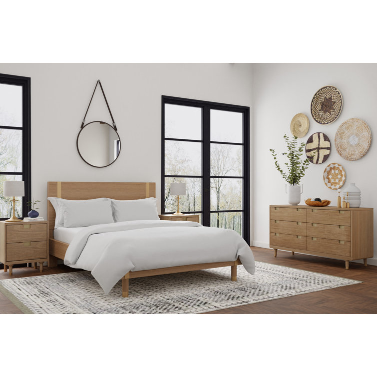 Easton Mid-Century Transitional Brown Double Dresser with Dovetail Drawers