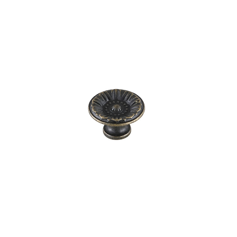Antique Bronze Round Mushroom Knob Set with Mounting Hardware