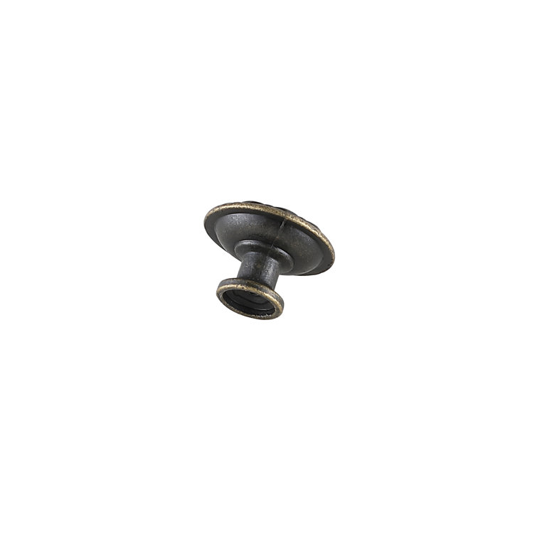 Antique Bronze Round Mushroom Knob Set with Mounting Hardware