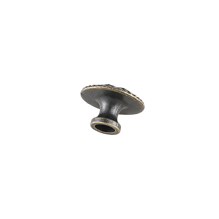 Antique Bronze Round Mushroom Knob Set with Mounting Hardware