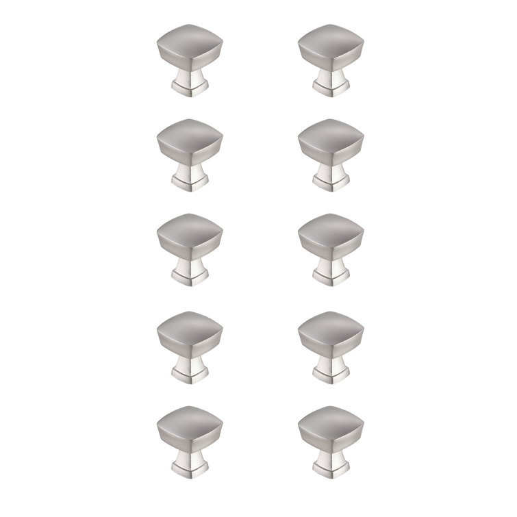 Brushed Nickel 1.3" Square Drawer Knob Set
