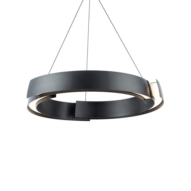 Eclipse Black Crystal LED Pendant Light with Acrylic Diffuser