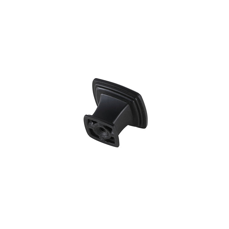 Matte Black Modern Square Brass Drawer Knob Set