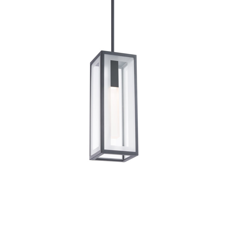 Black Crystal Outdoor LED Pendant Light with Acrylic Diffuser