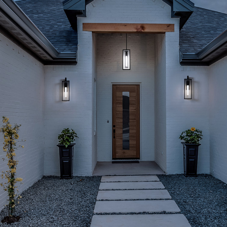 Black Crystal Outdoor LED Pendant Light with Acrylic Diffuser