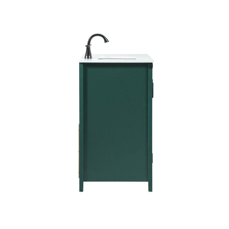 Slayton 32'' Green Oak Freestanding Single Bathroom Vanity