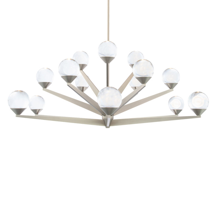 Satin Nickel Crystal Sputnik Sphere LED Chandelier