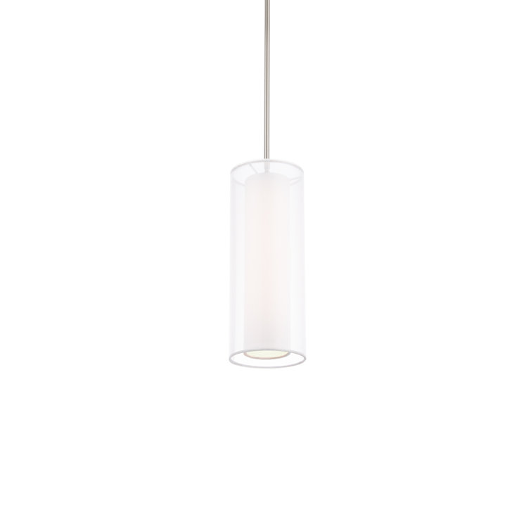 Mini Metropolis Brushed Nickel LED Pendant with Clear Glass