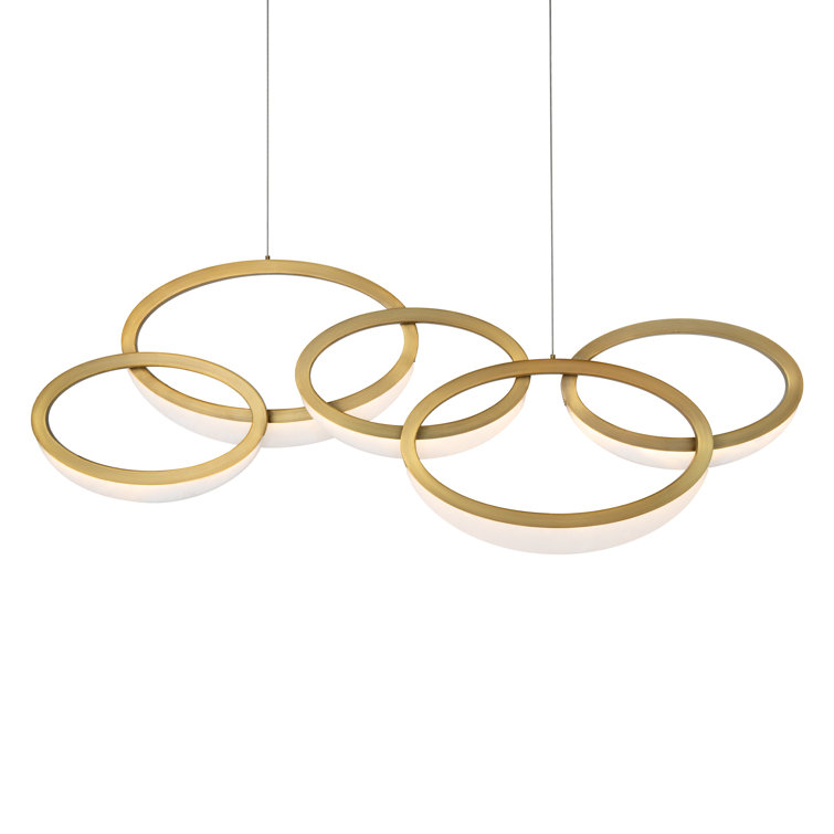 Aged Brass and Alabaster LED Pendant Light