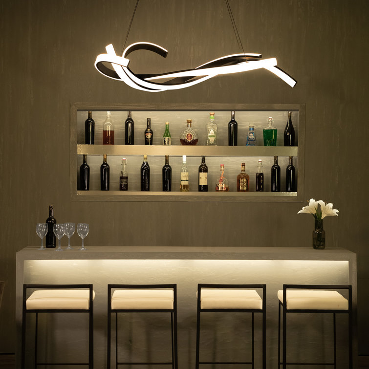 Tidal Black Crystal LED Pendant with Silica Diffuser
