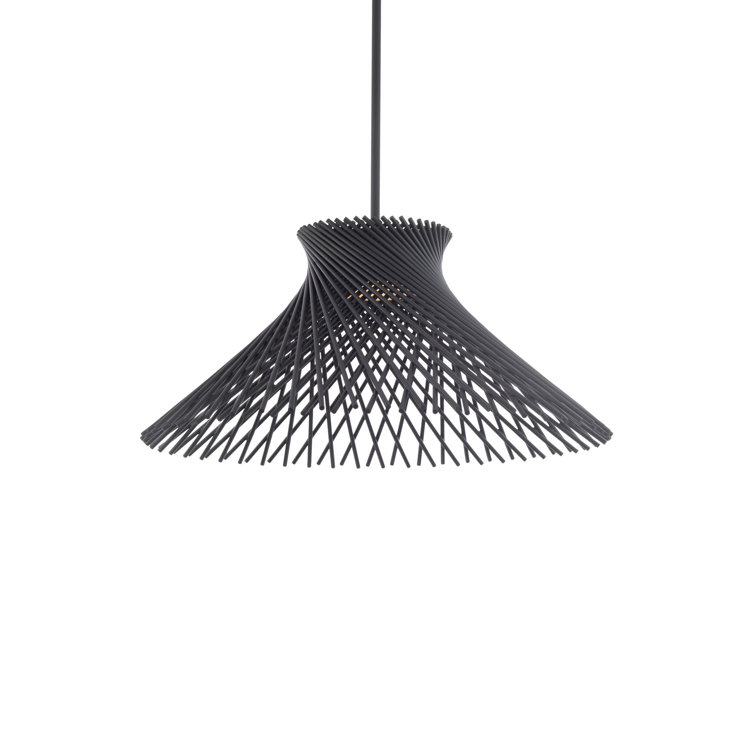 Zenya Tapered Black Metal Lattice LED Pendant Light