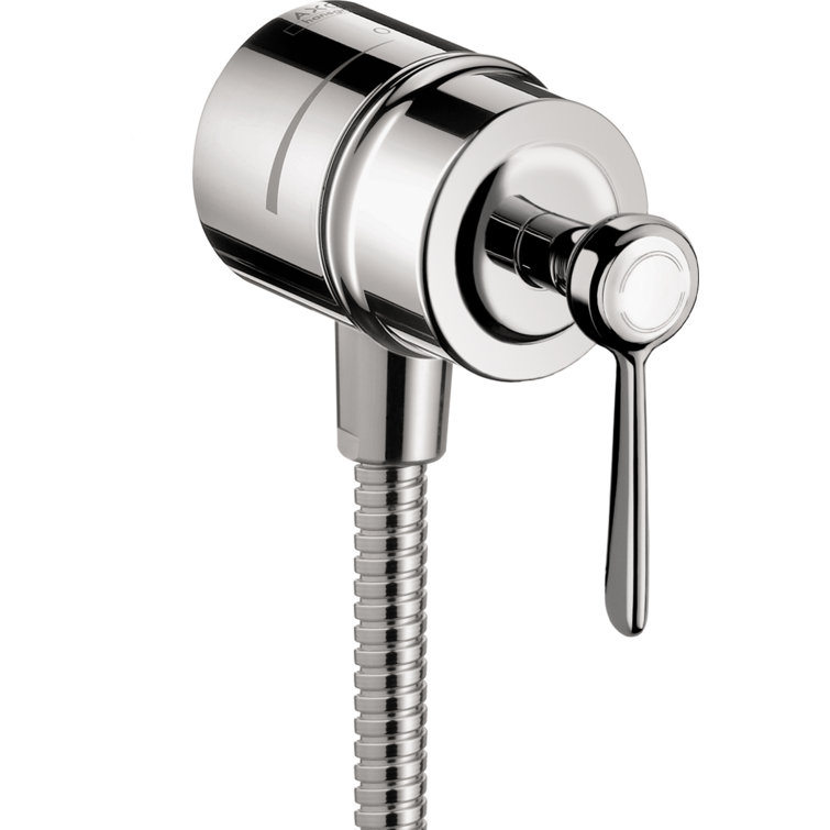 Polished Nickel Wall-Mounted Lever Handle Outlet