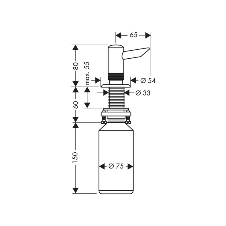 Steel Optik Modern Kitchen Soap Dispenser