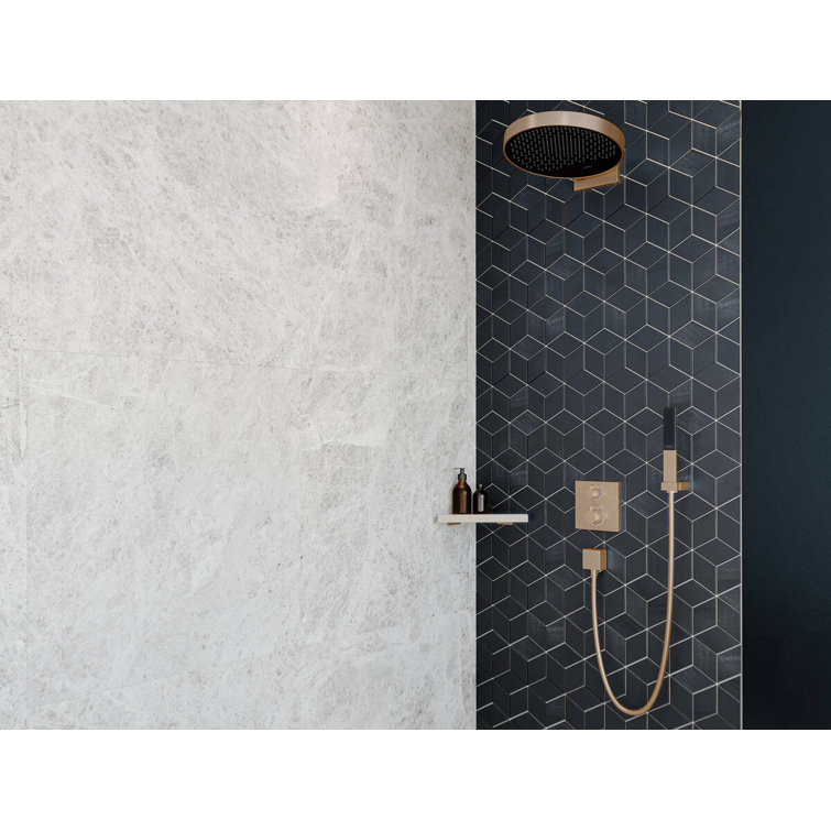 Brushed Nickel Metal Corner Shower Basket