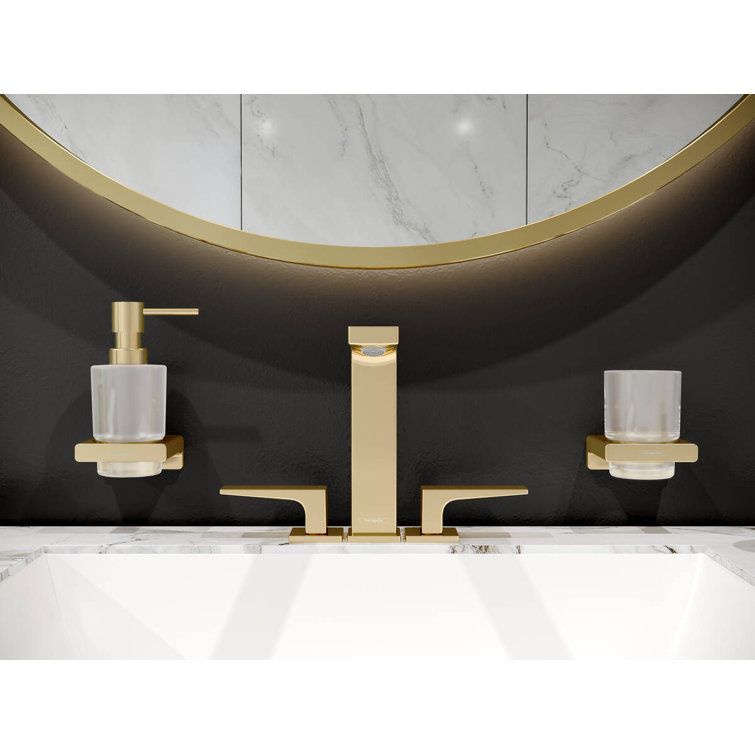 Brushed Black Chrome Wall-Mounted Glass Toothbrush Tumbler