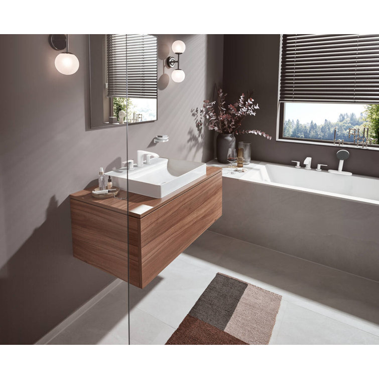 Elegant White Nickel Widespread Bathroom Faucet with Ceramic Disc Valve