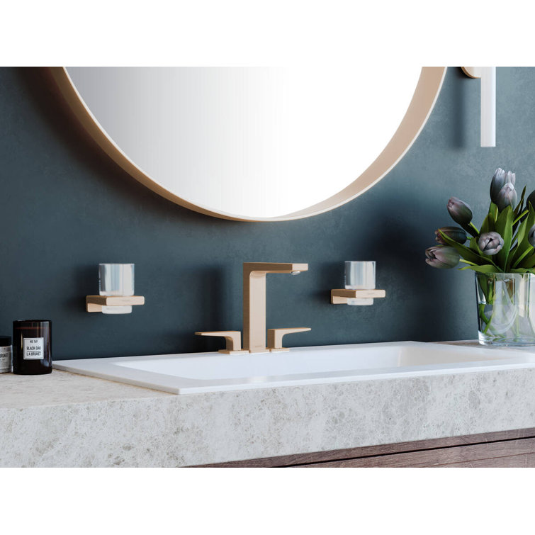 Brushed Black Chrome Wall-Mounted Glass Toothbrush Tumbler