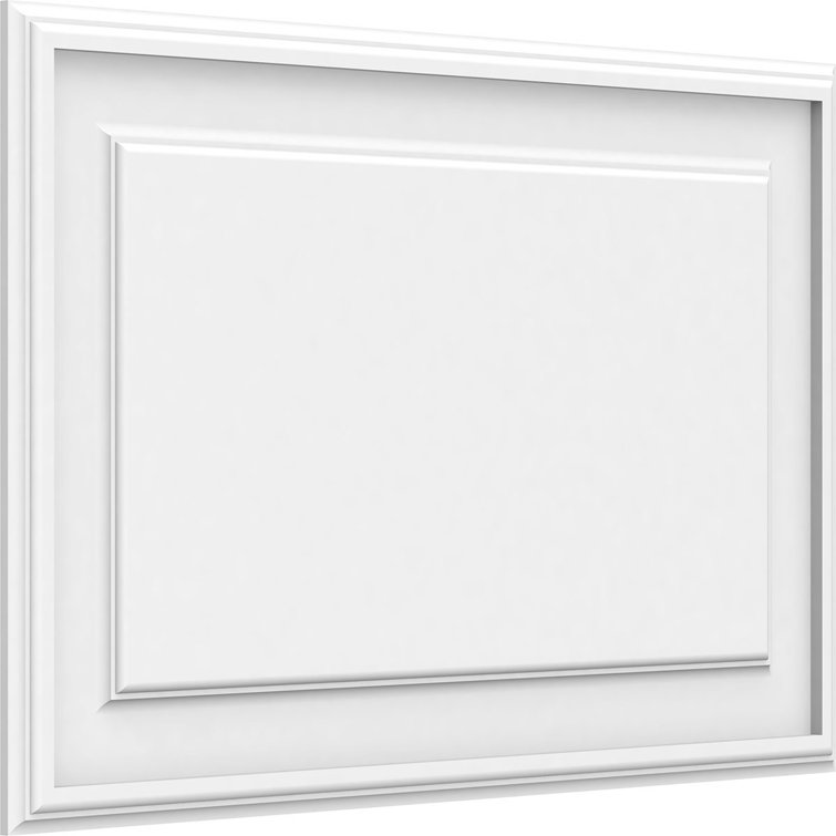 Smooth White PVC Raised Decorative Wall Panel 28" x 18"