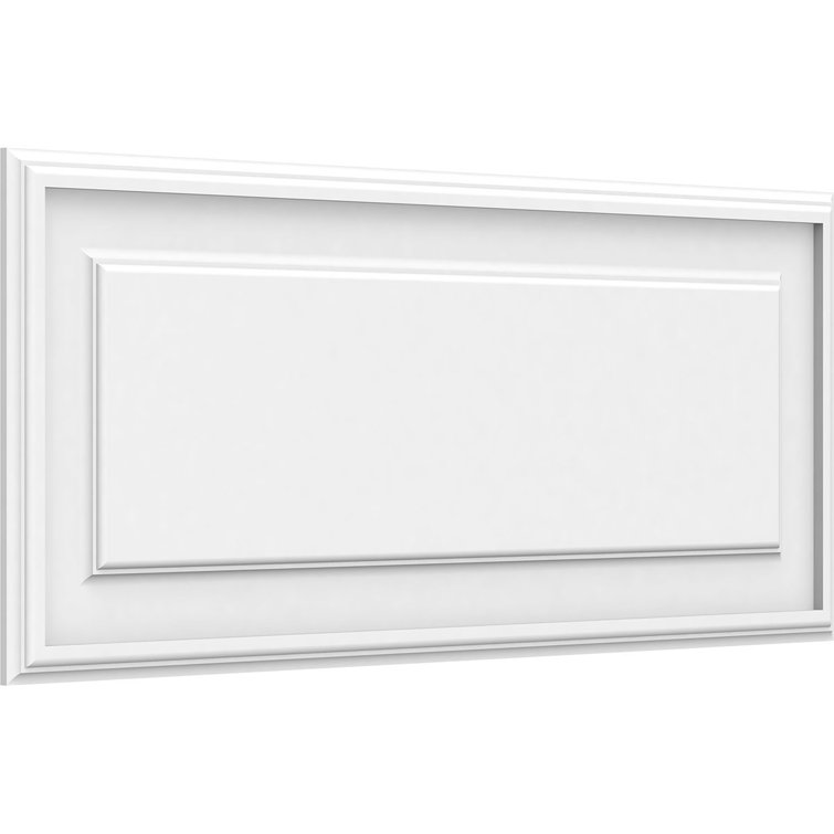 Smooth White PVC Raised Decorative Wall Panel 34" x 14"