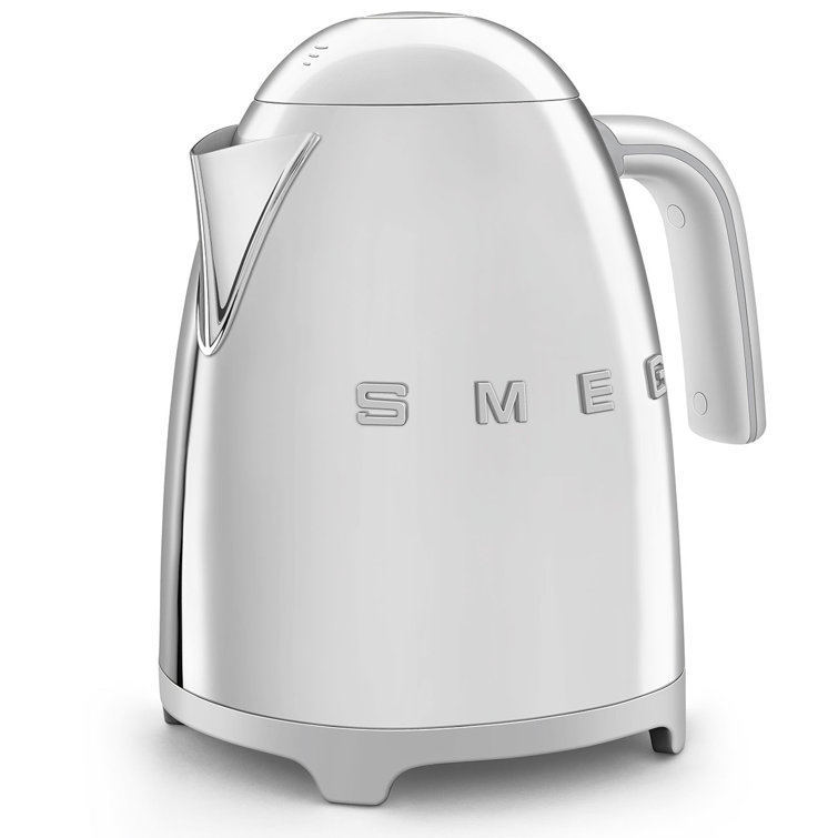 Polished Stainless Steel Retro Electric Kettle with Auto Shutoff