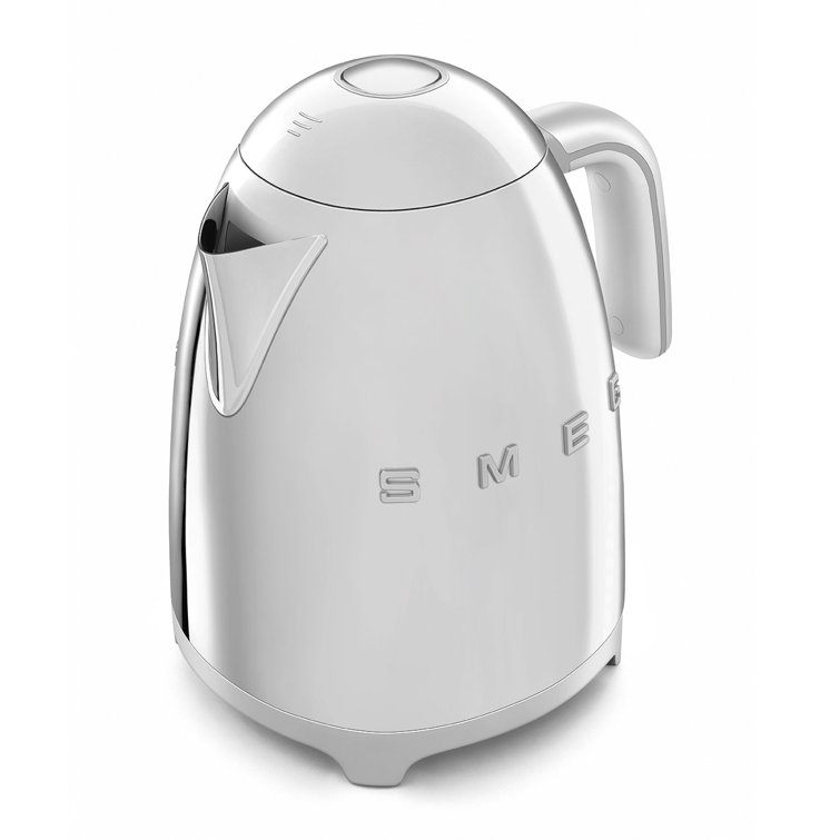 Polished Stainless Steel Retro Electric Kettle with Auto Shutoff