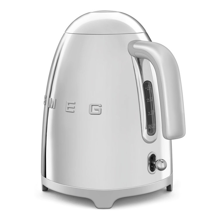 Polished Stainless Steel Retro Electric Kettle with Auto Shutoff
