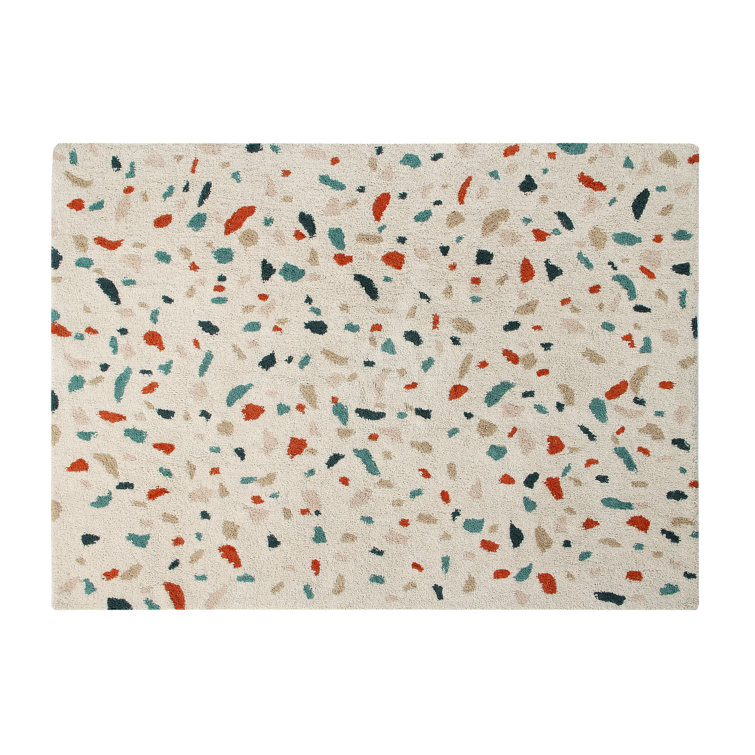 Terrazzo Multicolor Cotton Rectangular Washable Area Rug