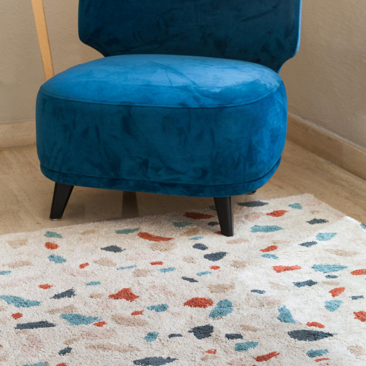Terrazzo Multicolor Cotton Rectangular Washable Area Rug