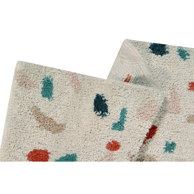 Terrazzo Multicolor Cotton Rectangular Washable Area Rug