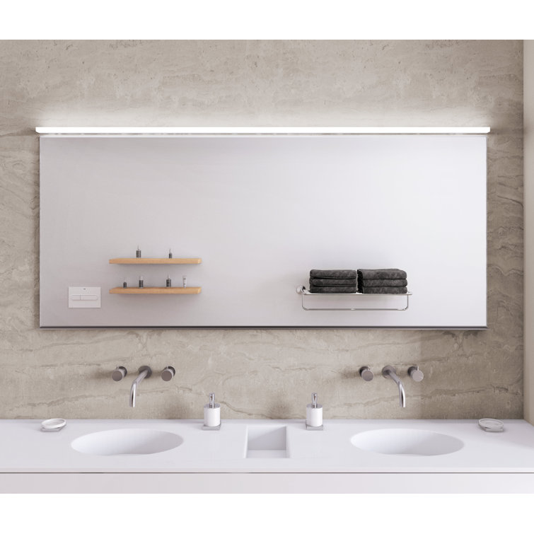 Sleek Satin White LED Wall Sconce 59.5" Dimmable Direct Wired