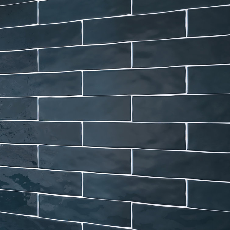 Petroleo Blue Ceramic Subway Wall Tile 3 x 12 Inch