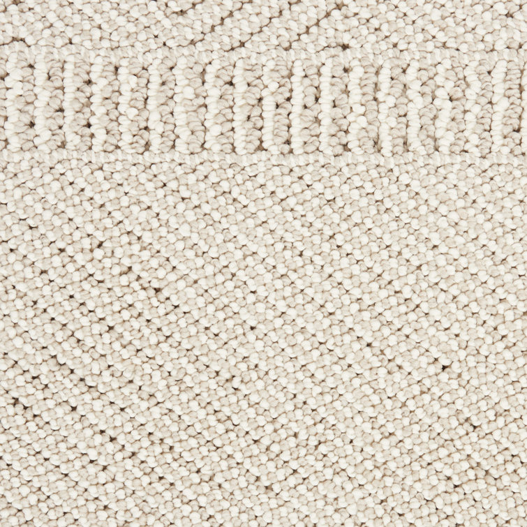 Ivory Geometric Braided Synthetic Rectangular Area Rug