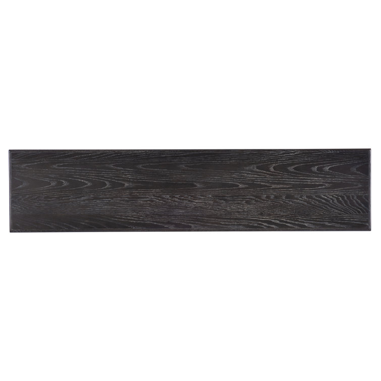 Rustic Oak and Silver Metal Arched Console with Black Finish