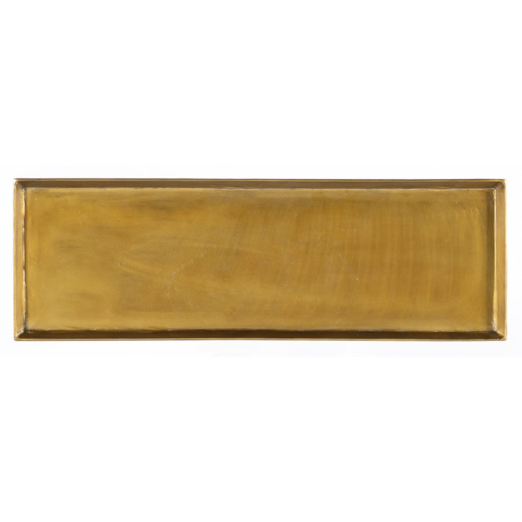 Gray and Gold Metal Glass Console Table with Storage