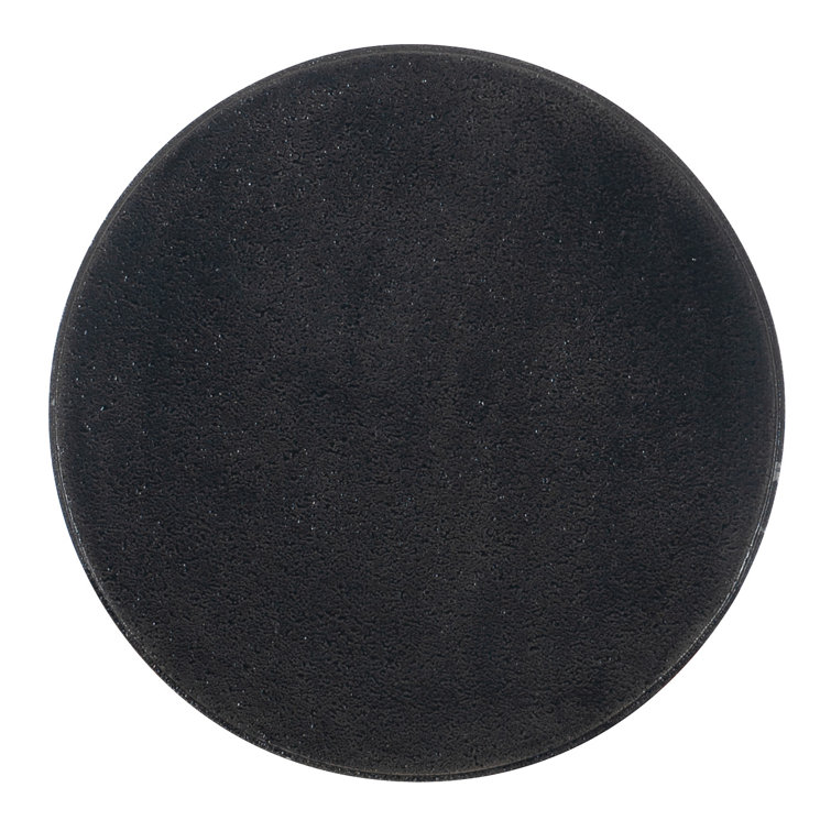 Transitional Black Stone Top 14" Round Metal End Table