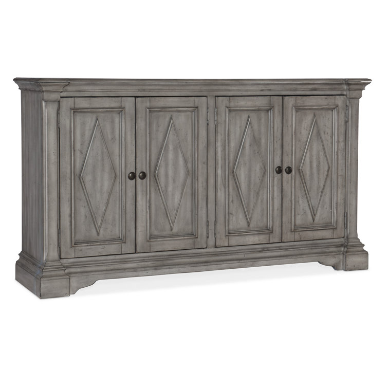 Gray Oak and Birch Transitional Four-Door Sideboard