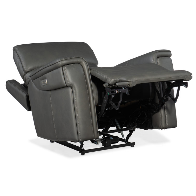 Sahara Dorian Gray Leather Recliner with Power Headrest