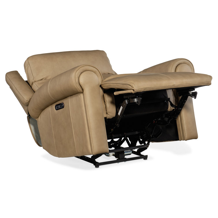 Caruso Sand Genuine Leather Power Recliner